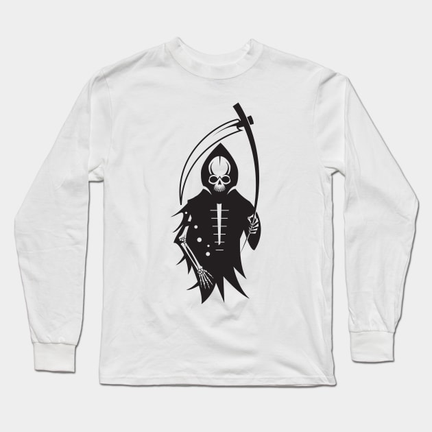 Grim Reaper and Scythe Long Sleeve T-Shirt by MonkeyBusiness